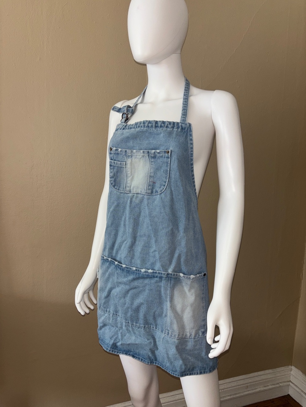 Wrap Tie Denim Jean Artist Sewing Fashion Stylist Cooking Barista Apron